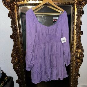 Altard state large Lavender Tiered Long Sleeve Dress
